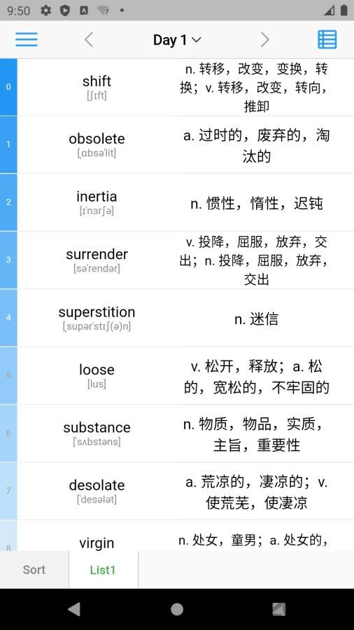 list 1