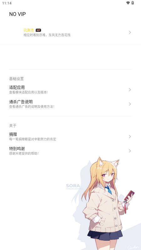 NO VIP功能页面