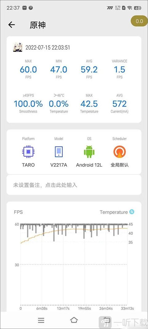 scene5帧率显示图界面