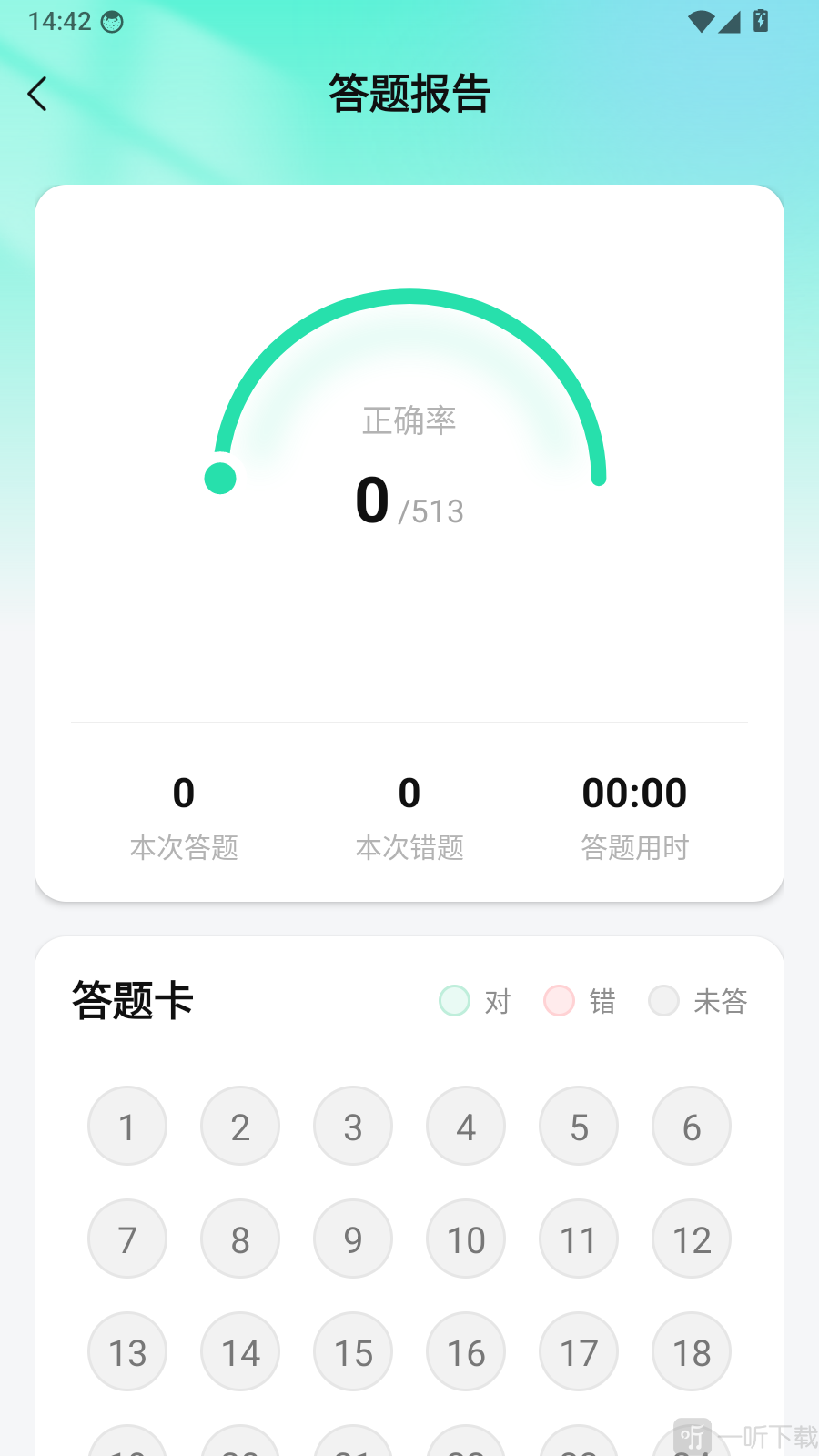 摩托车驾考过关app答题报告页面