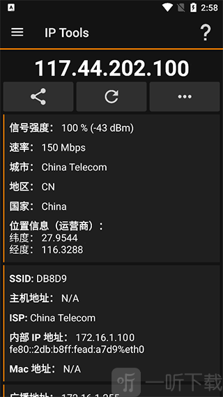 IP分析工具首页本机IP详情页面