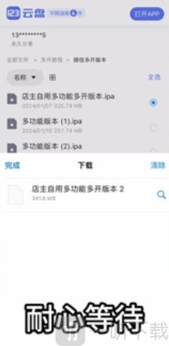 网盘内微信多开安装包下载页面截图