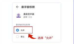 RVC变声器悬浮窗权限设置界面